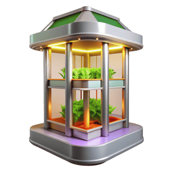 impressive minimalist Vertical Farming Tower Interior Bright Lighting Cutout genuine png