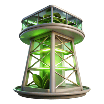 elegant creative Vertical Farming Tower Interior Bright Lighting Cutout high quality png