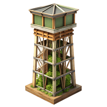 elegant contemporary Vertical Farming Tower Structure Cutout genuine png