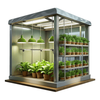 elegant creative Vertical Farm Interior Artificial Lighting Transparent Background exclusive png