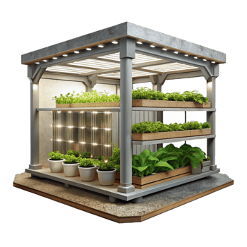 beautiful traditional Vertical Farm Interior Artificial Lighting Transparent Background original png