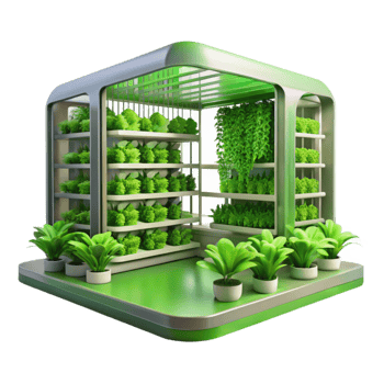 stunning traditional Vertical Farm Interior Bright Lighting Transparent Background high quality png