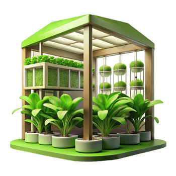 beautiful traditional Vertical Farm Interior Bright Lighting Transparent Background high quality png