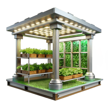extraordinary minimalist Vertical Farm Interior Bright Lighting Transparent Background professional png