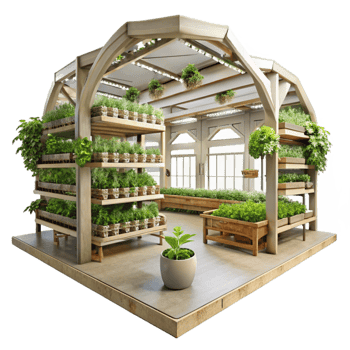 wonderful creative Vertical Farm Interior Wide Angle Shot Isolated premium png