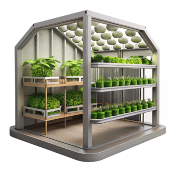 dramatic abstract Vertical Farm Interior Wide Angle Shot Isolated genuine png
