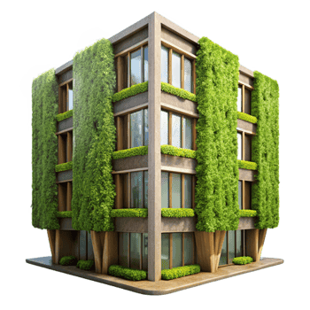 extraordinary modern Vertical Forest Building Facade Cutout detailed png