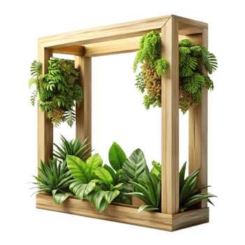 stunning contemporary Vertical Garden Frame Wooden Transparent Background authentic png