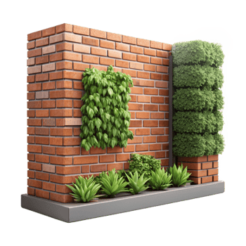 magnificent rustic Vertical Garden Wall Brick Background Transparent Background png