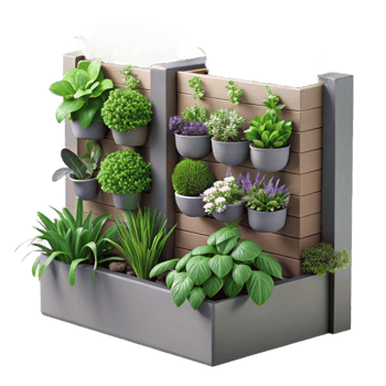 impressive vintage Vertical Garden with Herbs and Vegetables Isolated Mixed Planting detailed png