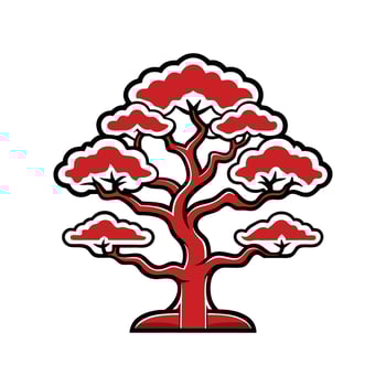 Stylish Chinese Scholar Tree Outline vector