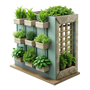 beautiful vintage Vertical Herb Garden Cutout Side Angle exclusive png