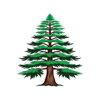 Elegant Eastern Hemlock Tree Outline Design vector