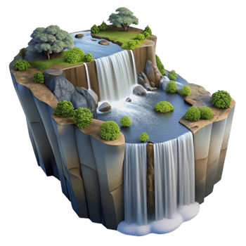 dramatic abstract Victoria Falls Zambezi River Plunge Transparent Background detailed png