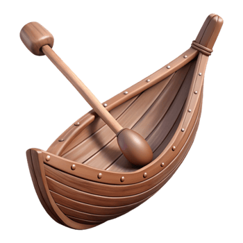 vibrant abstract Viking Longship Oar Wooden Texture Side Angle Isolated genuine png