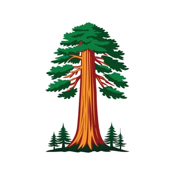Giant Sequoia Tree Bold Outline Design 2 vector