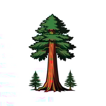 Distinct Giant Sequoia Tree Outline Art vector