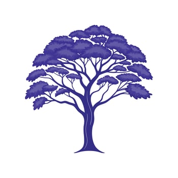 Jacaranda Tree Bold Outline Design 1 vector