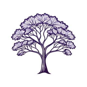 Jacaranda Tree Bold Outline Design 3 vector