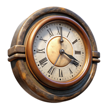 elegant contemporary Vintage Clock Tower Clock Face Transparent Background Element high quality png