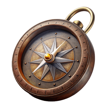 extraordinary classic Vintage Compass with Worn Leather Transparent Background high quality png