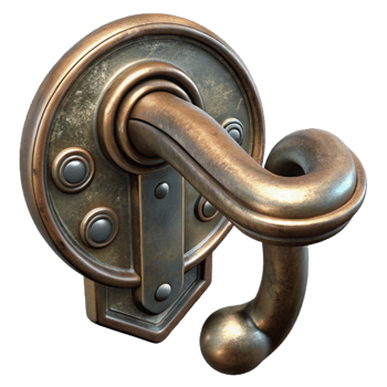 magnificent vintage Vintage Door Handle Isolated Iron Finish high resolution png