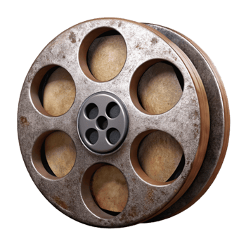elegant artistic Vintage Film Reel Isolated Cutout high resolution png