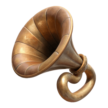 elegant contemporary Vintage Gramophone Horn Isolated Cutout png