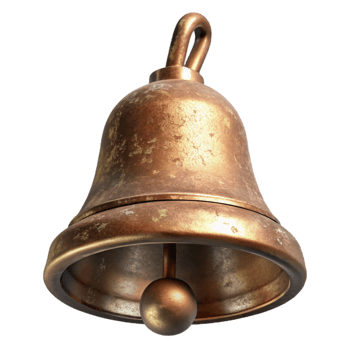 elegant abstract Vintage Hand Bell Brass Metal Transparent detailed png