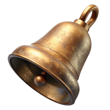 extraordinary rustic Vintage Hand Bell Brass Metal Transparent professional png