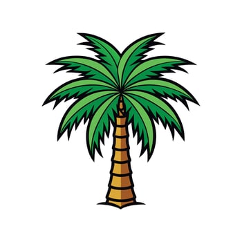 Queen Palm Tree Bold Outline Design 1 vector