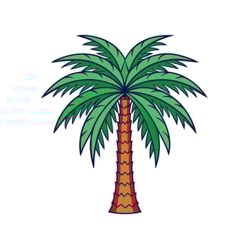 Queen Palm Tree Bold Outline Design 3 vector