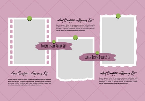 Creative abstract photo frames and digital photo wall template vector