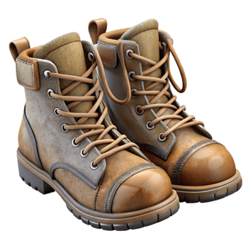 stunning artistic Vintage Hiking Boots with Laces Tied Isolated exclusive png