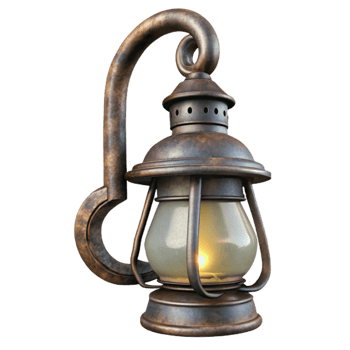 wonderful minimalist Vintage Lantern Hook Cutout with Metal Finish genuine png
