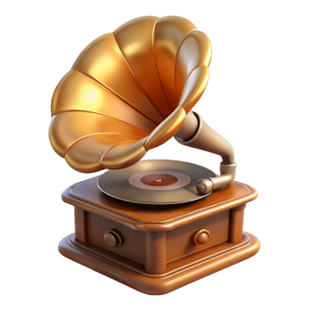 wonderful minimalist Vintage Phonograph Record with Label Transparent Background exclusive png