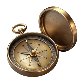 wonderful vintage Vintage Pocket Compass with Brass Cover Isolated high resolution png