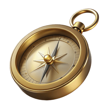 impressive contemporary Vintage Pocket Compass with Brass Cover Isolated high resolution png