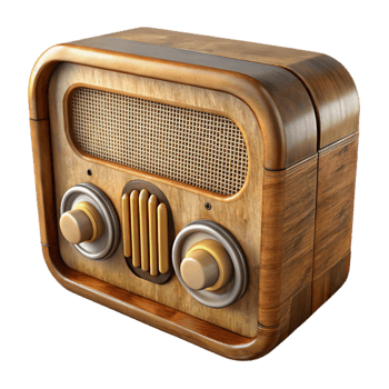 dramatic classic Vintage Radio Front Panel Wooden Case Isolated high quality png