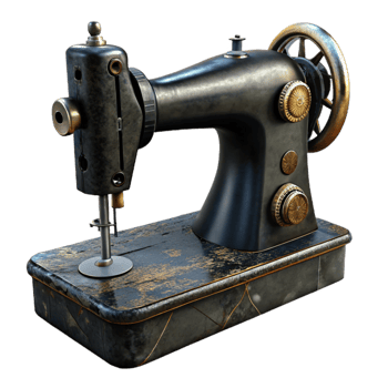 vibrant modern Vintage Sewing Machine Black Isolated on Transparent Background genuine png