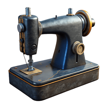 vibrant creative Vintage Sewing Machine Black Isolated on Transparent Background premium png