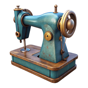dramatic artistic Vintage Sewing Machine Pedal Operated Isolated high resolution png