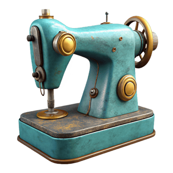 serene rustic Vintage Sewing Machine Restoration Isolated Element high resolution png