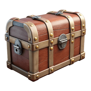 wonderful abstract Vintage Travel Trunk Side View Transparent png