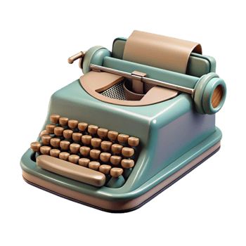 impressive vintage Vintage Typewriter Front View Isolated on Transparent Background genuine png