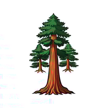 Distinct Sequoia Tree Outline Art vector