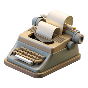 vibrant traditional Vintage Typewriter with Paper Cutout on Transparent Background original png
