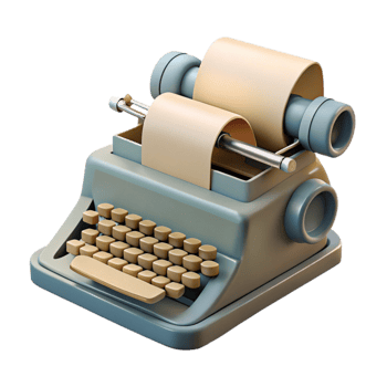 impressive traditional Vintage Typewriter with Paper Cutout on Transparent Background detailed png