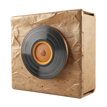 elegant rustic Vinyl Record Outer Sleeve Generic Design Transparent Background detailed png