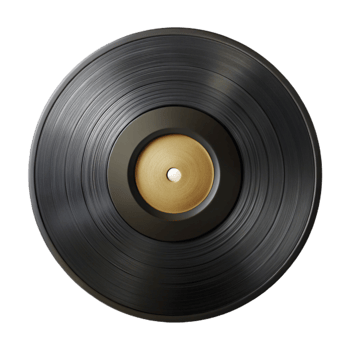 vibrant traditional Vinyl Record Retro Style Black Cutout png